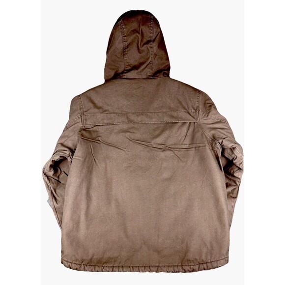 Women's Dunderdon Cozy Cottage Brown Sherpa Lined Coat Size XL Hooded Jacket - Picture 6 of 7